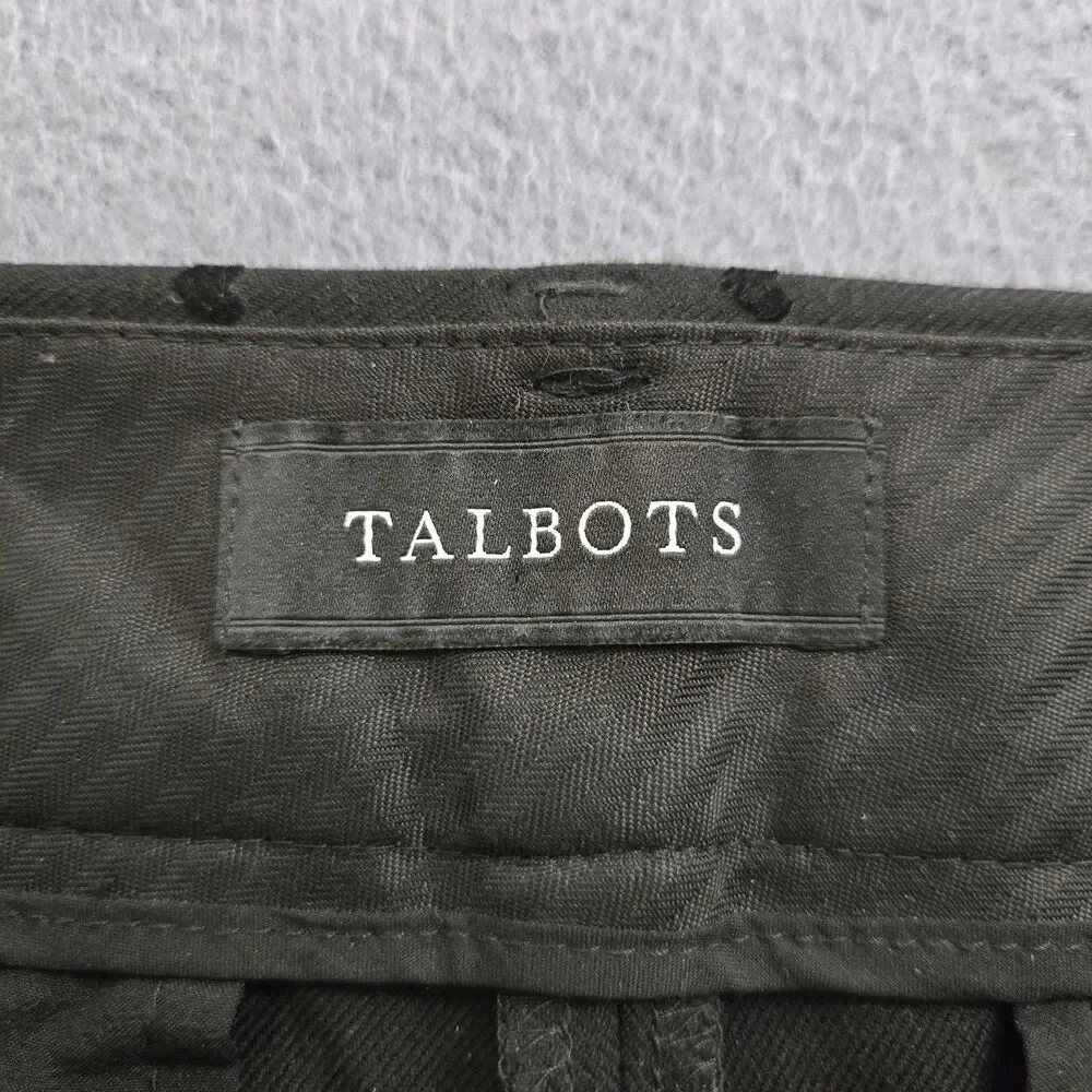 Talbots Women 8 Black Heart Print Mid Rise Hampshire Straight Leg Ankle Pants - Picture 7 of 13